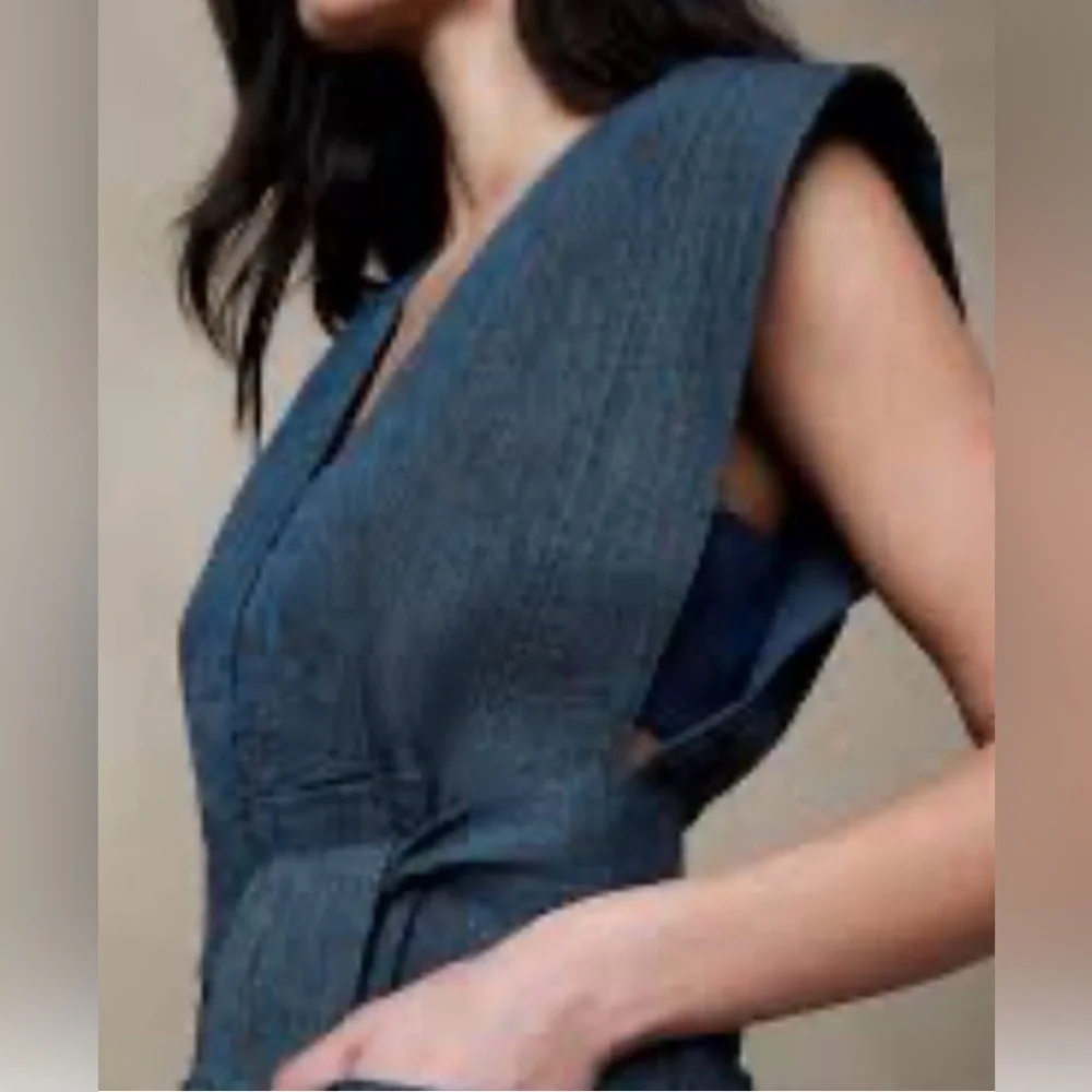 Banana Republic Blue Maxine Linen Playsuit NWT - Picture 7 of 10
